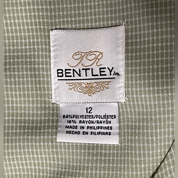Vintage Bentley Womens Dress NWT Size 12 Button Sleeveless Long Sage Green/White - Picture 5 of 8